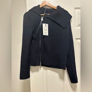 Zara Navy Cowl Neck Sweater